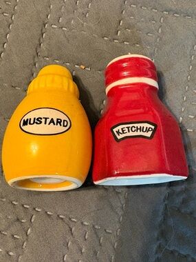 Ketchup & Mustard Salt and Pepper Shakers - Red & Yellow